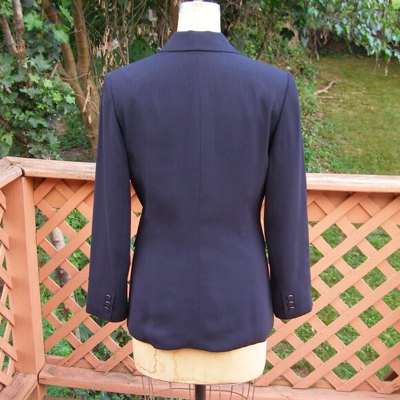 SICARI size 8 Navy blue pinstripe ladies' blazer Corporate professional jacket - Picture 4 of 10